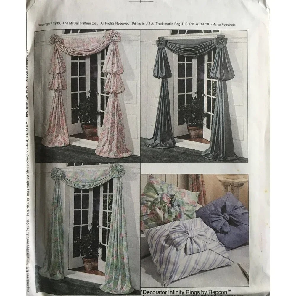 McCall's Sewing‎ Pattern 6365 Home Decor Rings Canopy Table Skirt Window